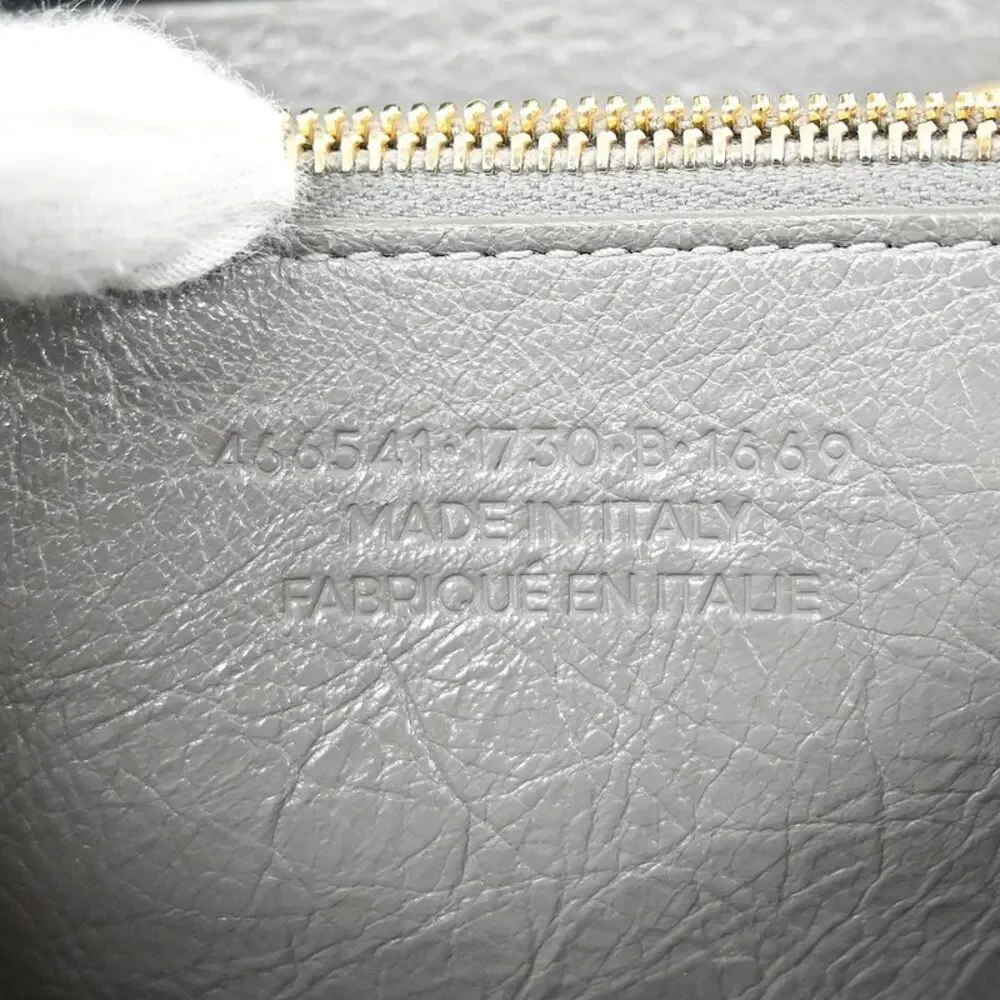Balenciaga Blanket Square Bag Leather Gray Leather Handbag - Picture 10 of 10